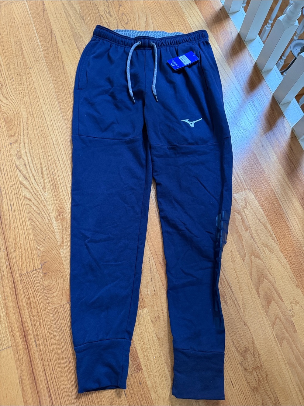 Mizuno Navy Blue Athletic Joggers with Drawstring